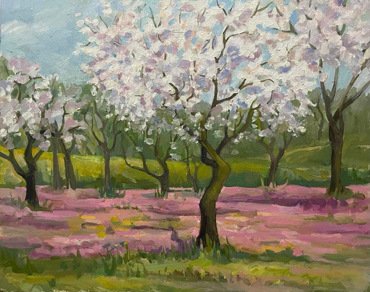 Art paiting of the spring season in the online gallery